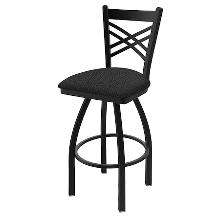 Holland Bar Stool Co 25" Swivel Counter Stool, Black Wrinkle, Graph Coal Seat 82025BW018